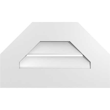Ekena Millwork Octagonal Top Surface Mount PVC Gable Vent: Functional, w/ 3-1/2"W x 1"P Standard Frame, 20"W x 12"H GVPOT20X1201SF